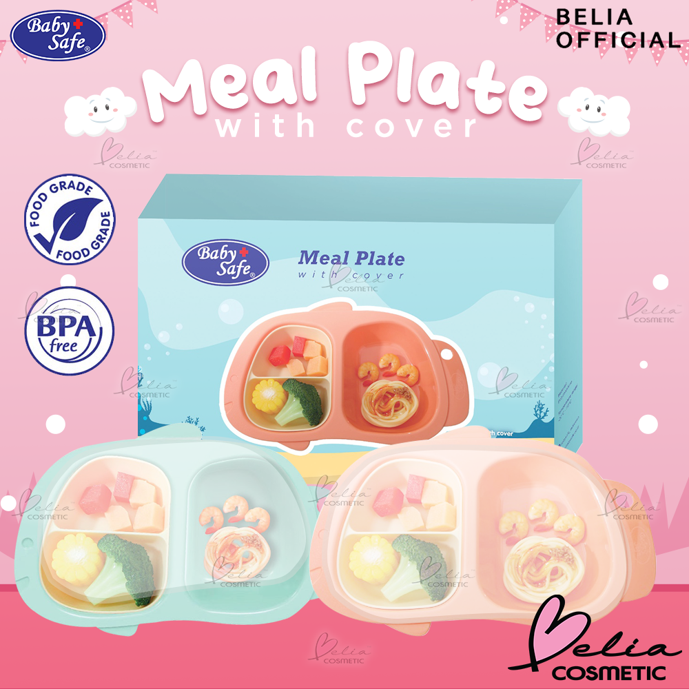 ❤ BELIA ❤ BABY SAFE B357 Meal Plate with Cover | Tempat Makan Bayi | Wadah makan bayi | BPOM