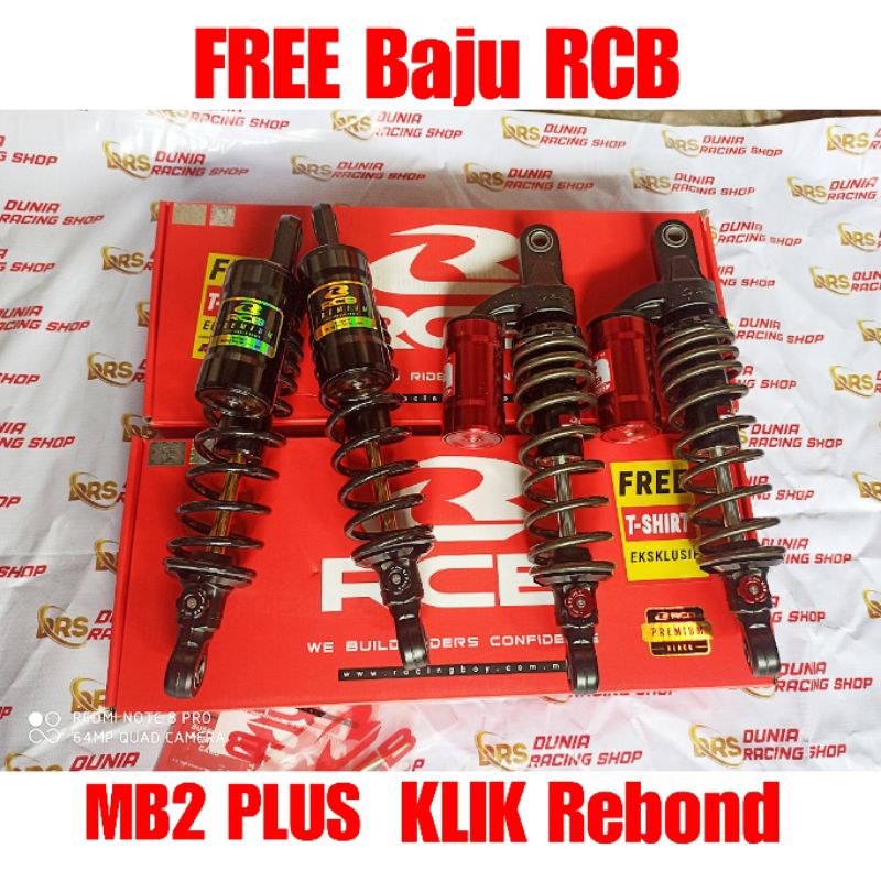 Shock RCB MB2+ MB2 Plus Klik Rebond 275MM 320MM 335MM Jupiter Vega F1ZR Alfa Sigma RX king Verza Tiger Megapro Thunder Supra Karisma Grand Kirana smash Shogun Blade Revo Original RCB