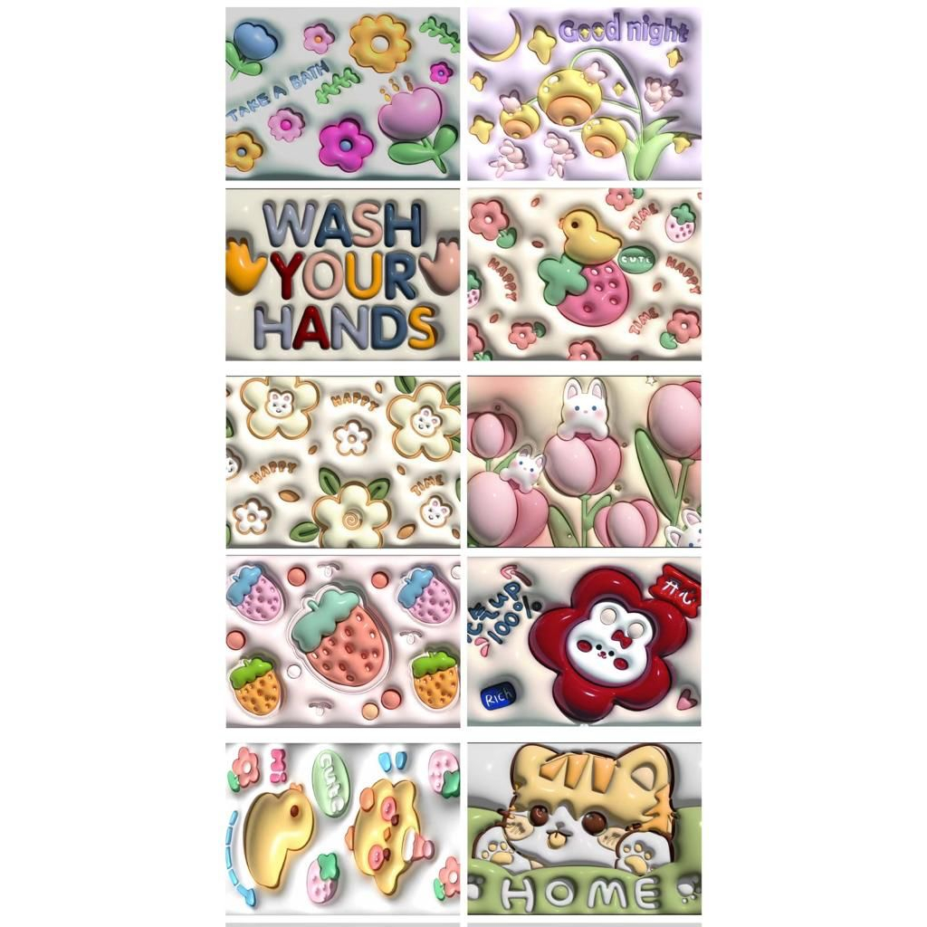 KESET 5D VIRAL DIATOMITE WATERPROOF KESET KAMAR MANDI KESET DAPUR ANTI LICIN ANTI SLIP KESET KARAKTER ANIMAL FBL