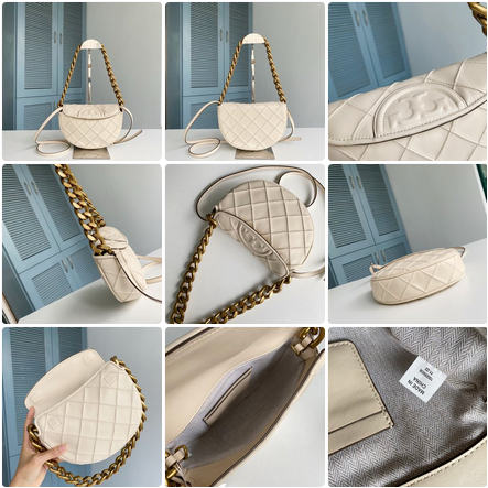 TB 143575 146297 Fleming Mini Crescent Bag Soft Leather Underarm Bag Cross Shoulder Bag Half Moon Bag byb