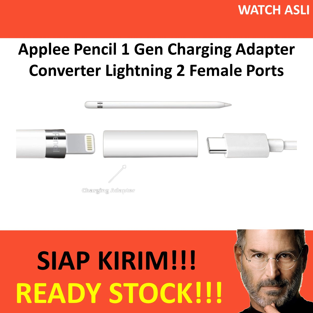 Applee Pencil 1 Gen Charging Adapter Converter Lightning 2 Female Ports