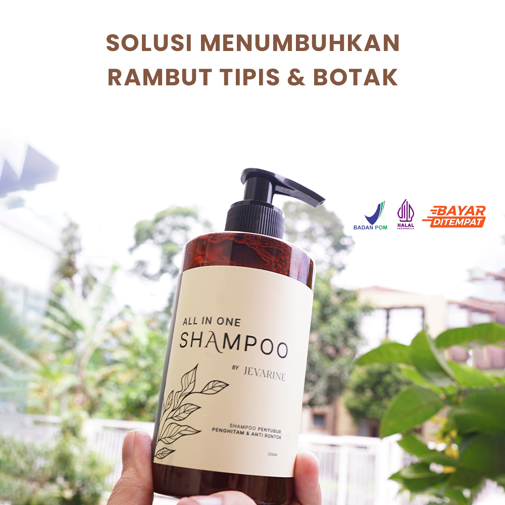 JEVARINE All In One Shampoo - Shampo Perawatan Penyubur Rambut Rontok Tipis Kulit Kepala Ketombe