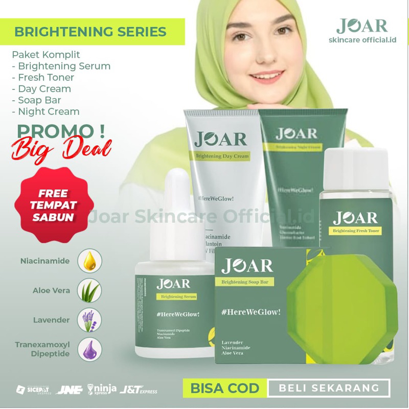 Joar Skincare Brightening Series Serum, Soap Bar Toner dan Cream Siang Malam/BPOM Original (COD)