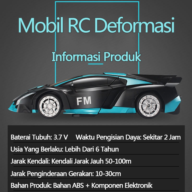 【COD】Mobil Remote Control Rc Transformers 1: 18 Mobil Robot Mainan Anak Anak Deformasi Mobil Remot Kontrol