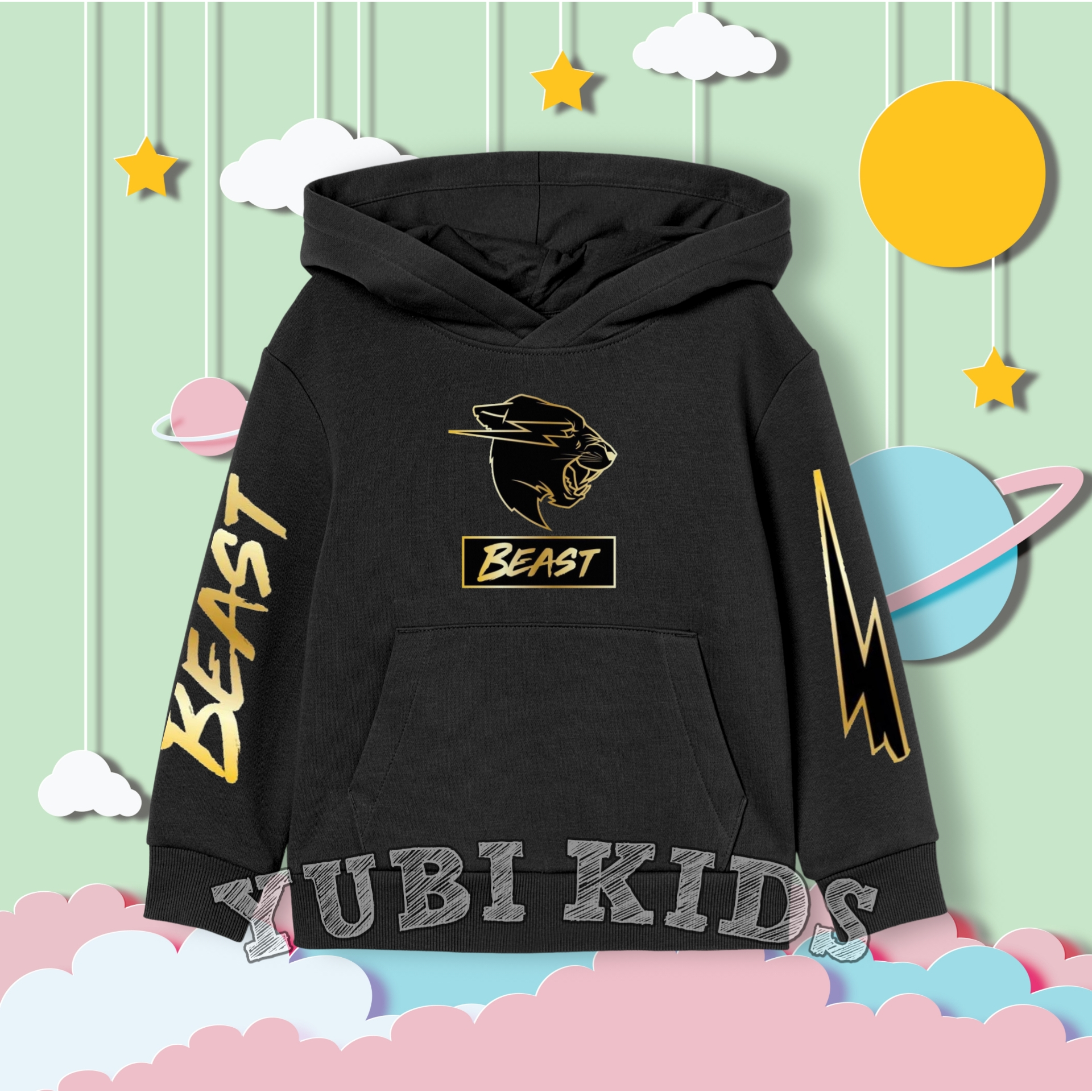 Hoodie Anak Mr Beast Gold / Jaket Anak Mr Beast Gold Unisex