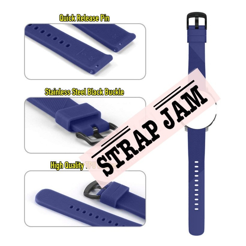 RTS Tali Jam Aukey SW-1 SW1 501643 - Strap 20mm Silikon Rubber Dengan Buckle Hitam