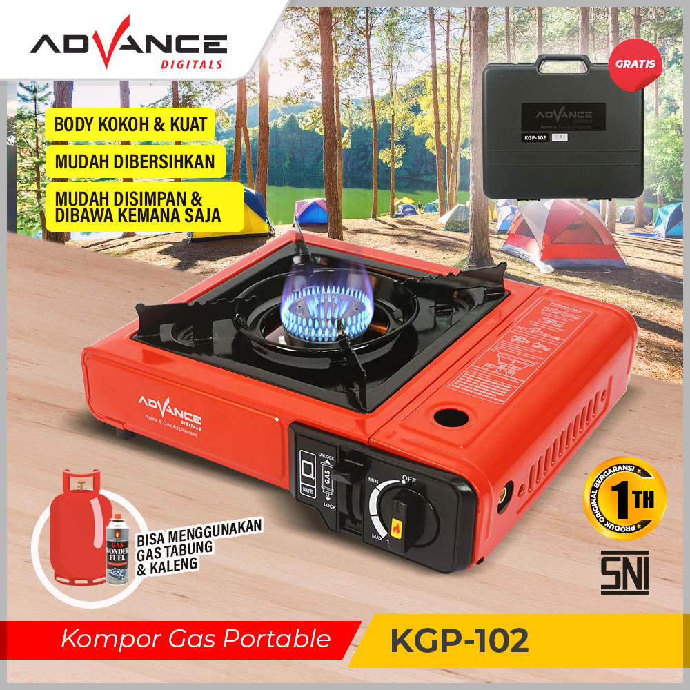 Kompor Gas Portable Advance 1 Tungku KGP-102 Bergaransi Resmi 1 Tahun