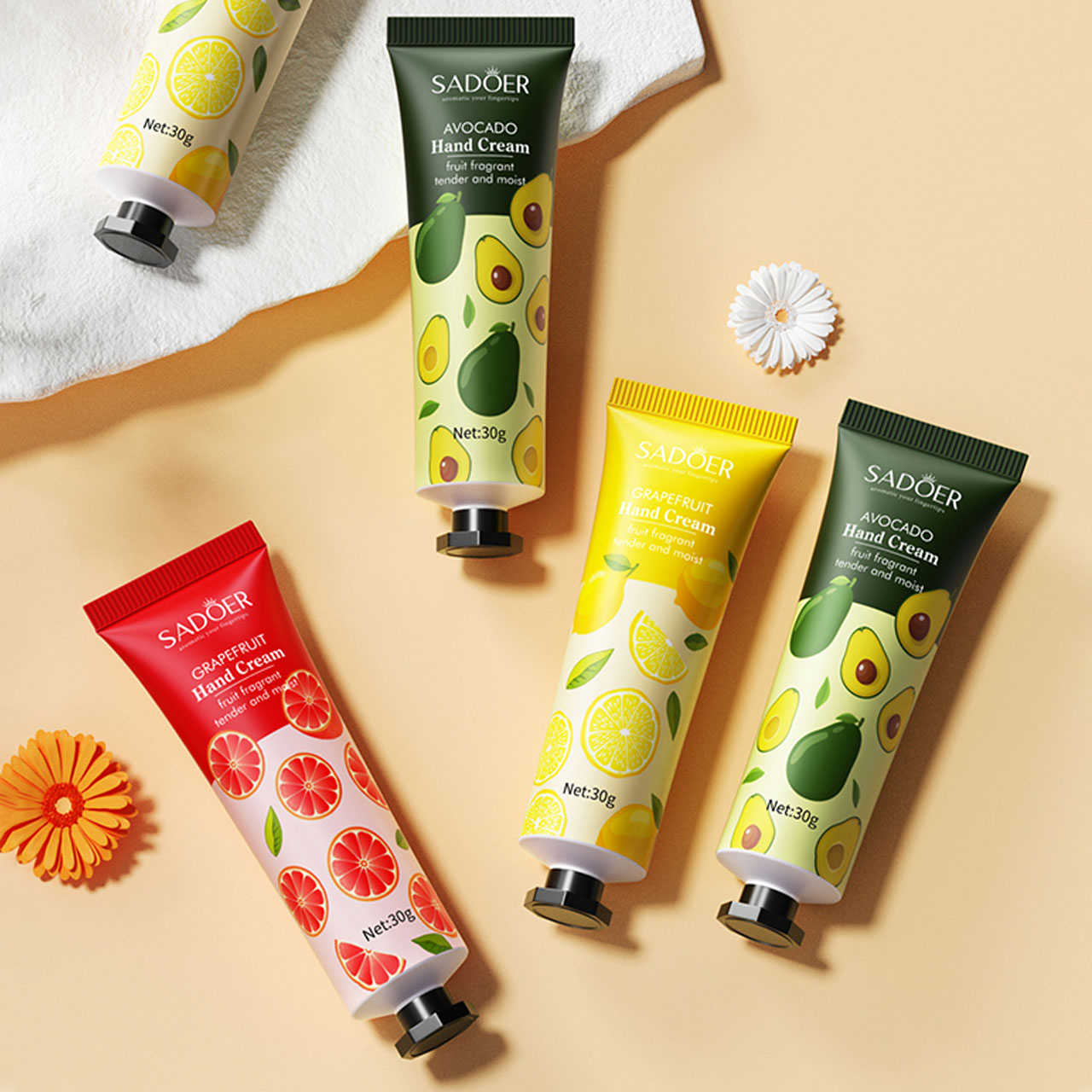 ( 5pcs ) SADOER Hand Cream Fruit Lotion Moisturizing - Krim Tangan Anti Keriput dan Melembabkan Kulit Kering