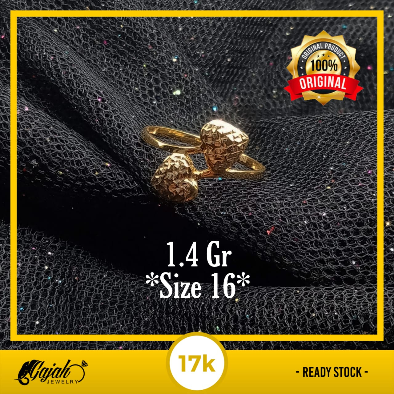 Cincin Emas 17K - 1.4 Gr Kadar 750 - 5042