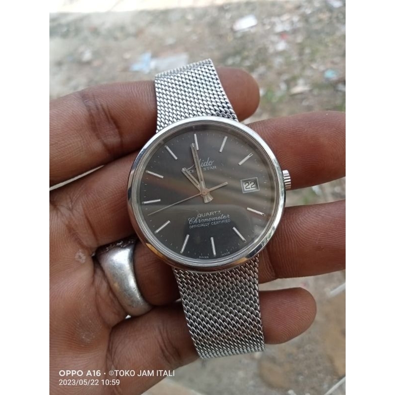 jam tangan pria saphire mido oceanstar quartz original bekas