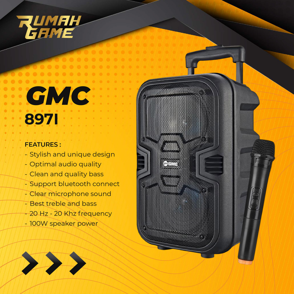 GMC 897i Speaker Portable BLUETOOTH + FREE MIC