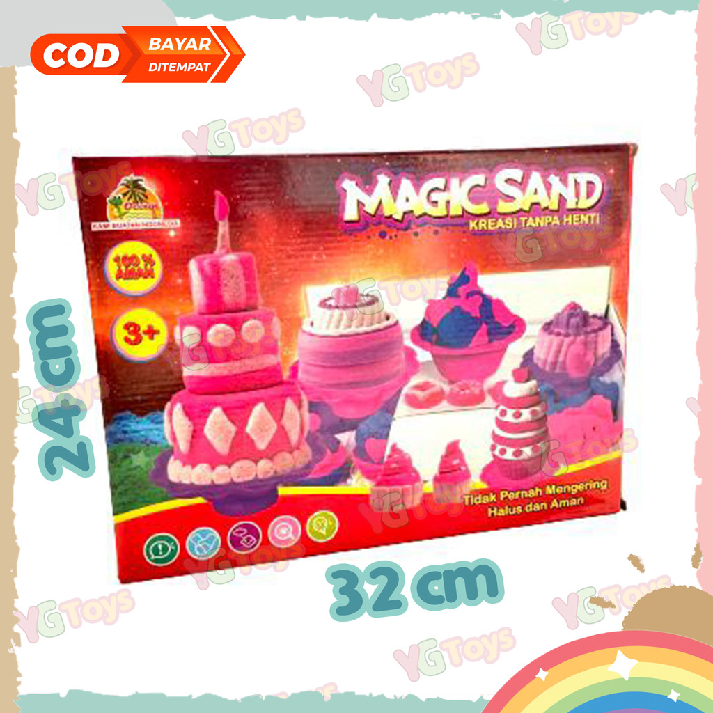 YGtoys Mainan Pasir Ajaib Anak 1 Set Magic Sand Set dan Cetakan Pantai Istana