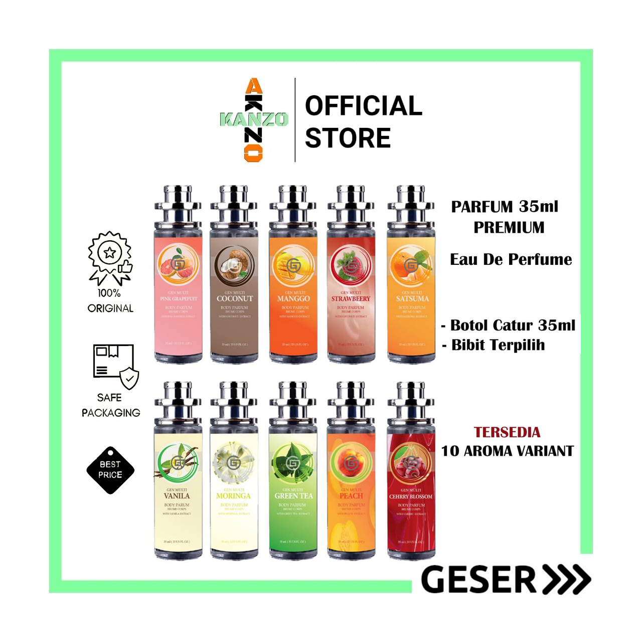 Kanzo - Parfum Gens Body 35ml / Parfum Thailand Body Mist 35ml Premium / Parfum Body Mist 35ml Unisex