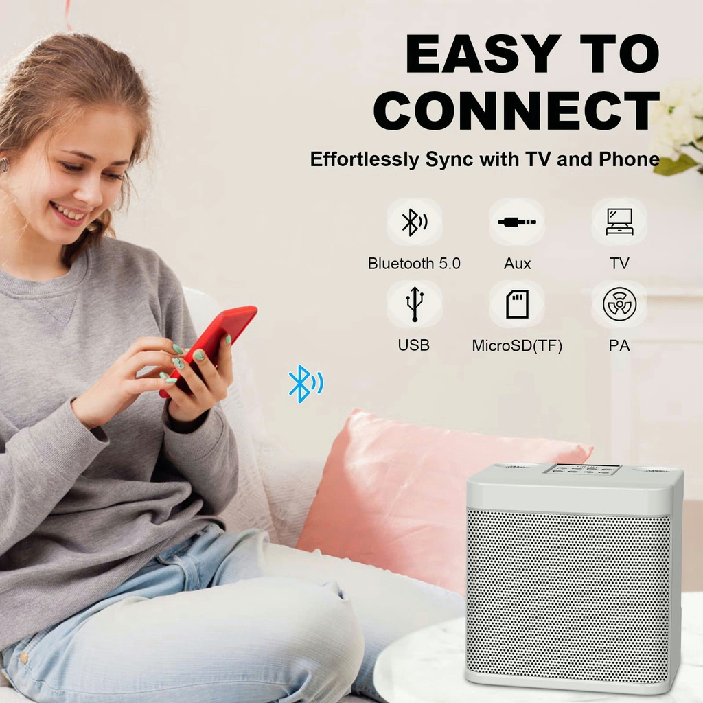 [BISA COD] Wireless KTV Karaoke Mini Speaker + Dual Wireless Microphone