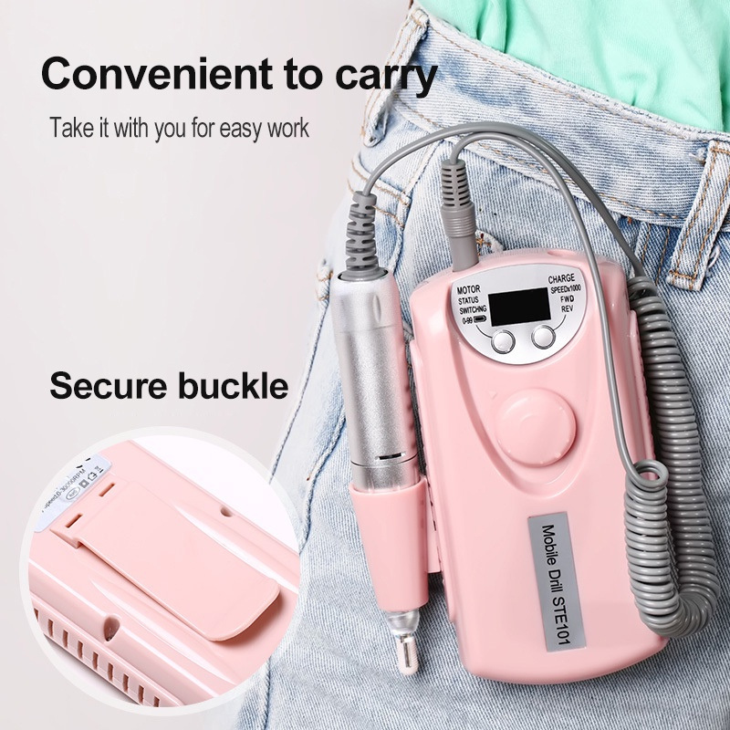 【Penjual Lokal】Alat Kikir Kuku Elektrik 30000 Rpm Portable Rechargeable Nail Drill Polisher Grinding Untuk Manicure