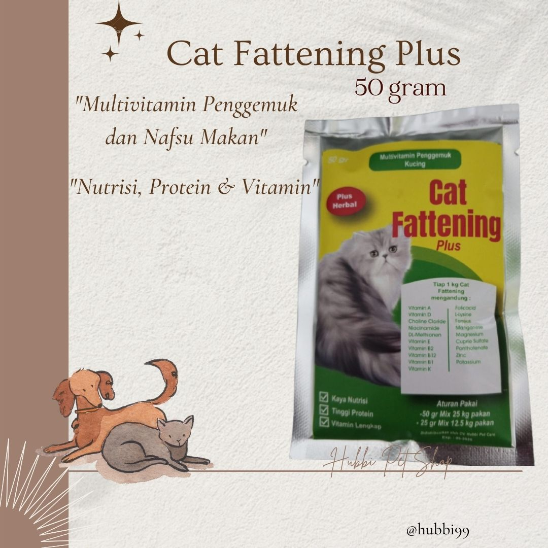 Vitamin Kucing - Vitamin Penggemuk Kucing &amp; Kitten - BODY FAT 50gram - Nutrisi dan vitamin Kucing