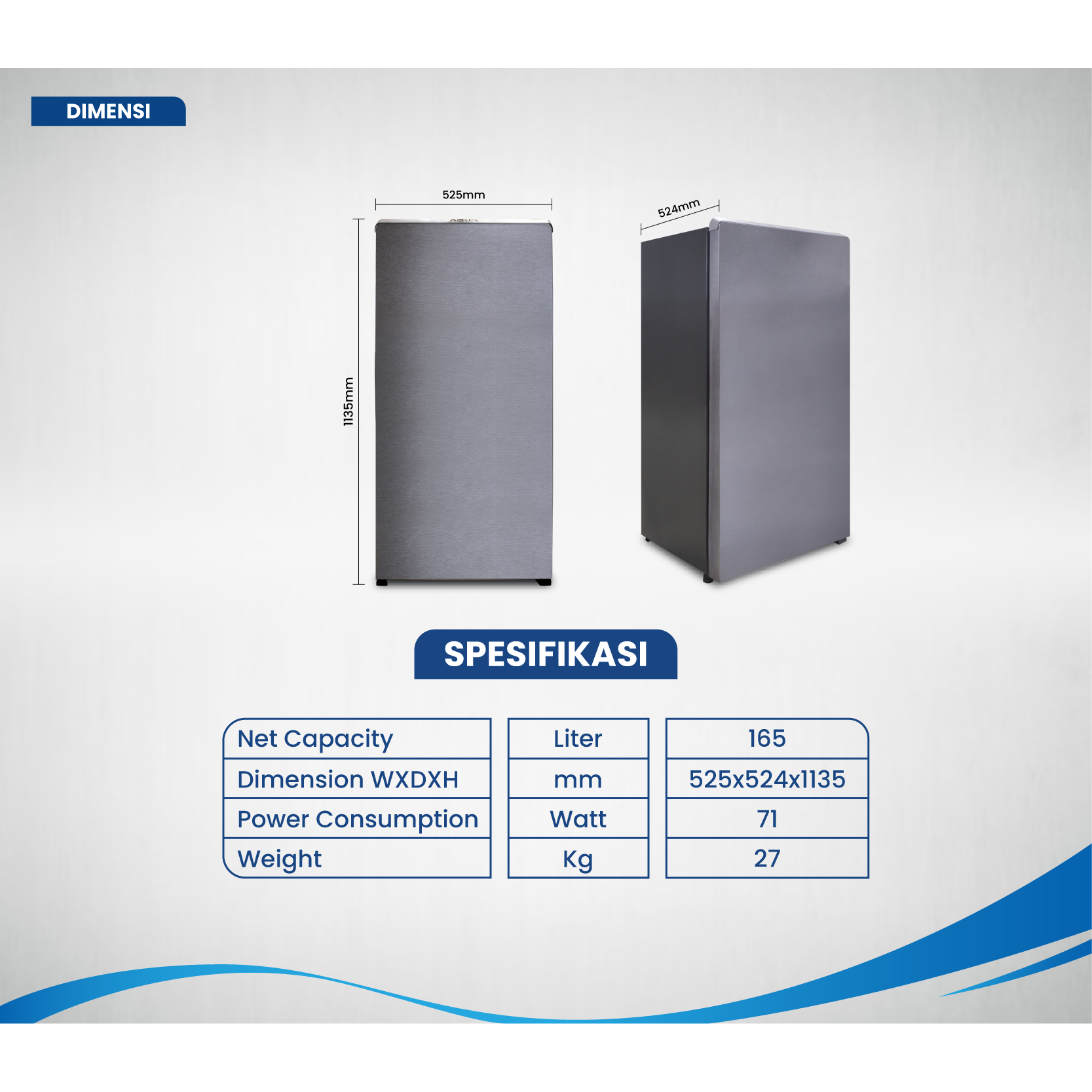 Kulkas Aqua AQR 205 AQR205 AQRD205 1 pintu MDS MLS MSB MGS 165 Liter