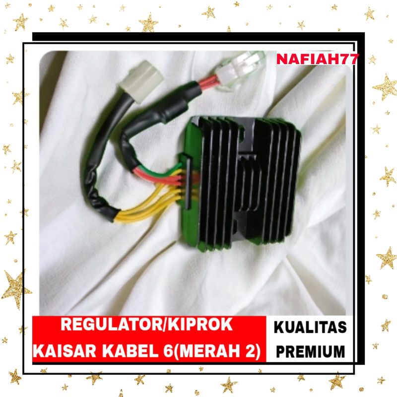 (KUALITAS PREMIUM)REGULATOR KAISAR KIPROK KAISAR RODA TIGA KABEL 6(MERAH 2)SPARE PARTS MOTOR RODA TIGA