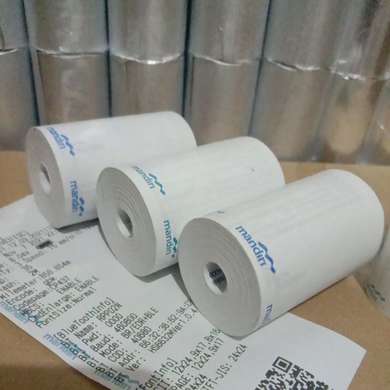 

Kertas Thermal Edc Logo Bank Mandiri 58*40mm Coreless