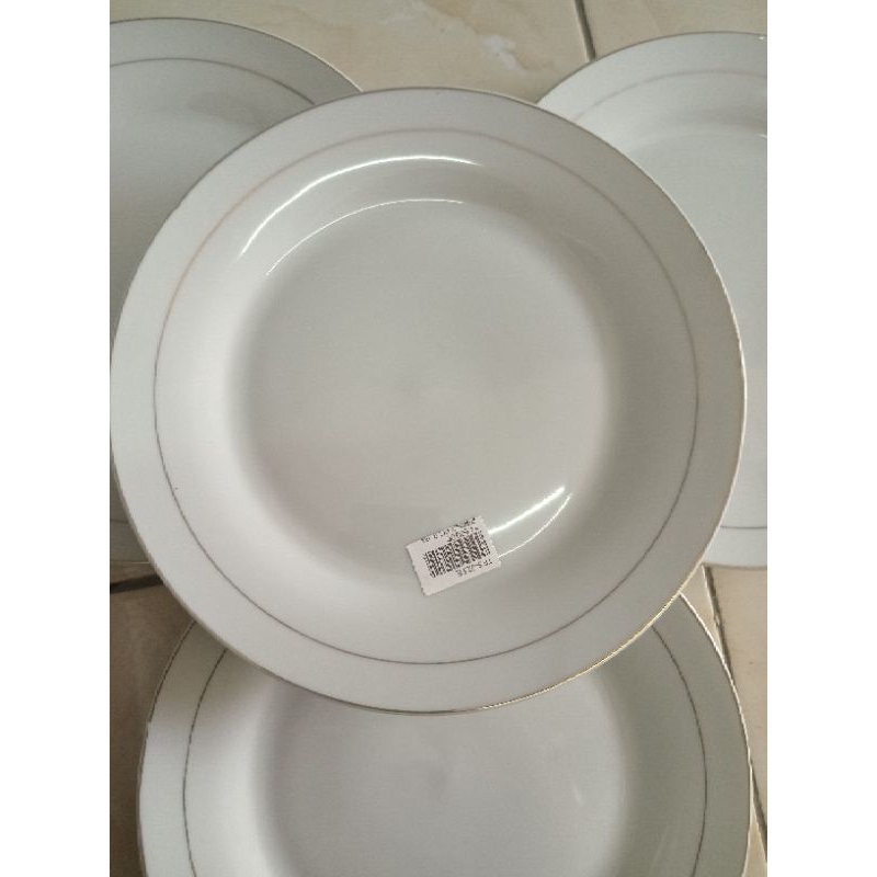 Piring Bulat Ceper Piring Makan Keramik Porcelain Piring Saji 9 Inc