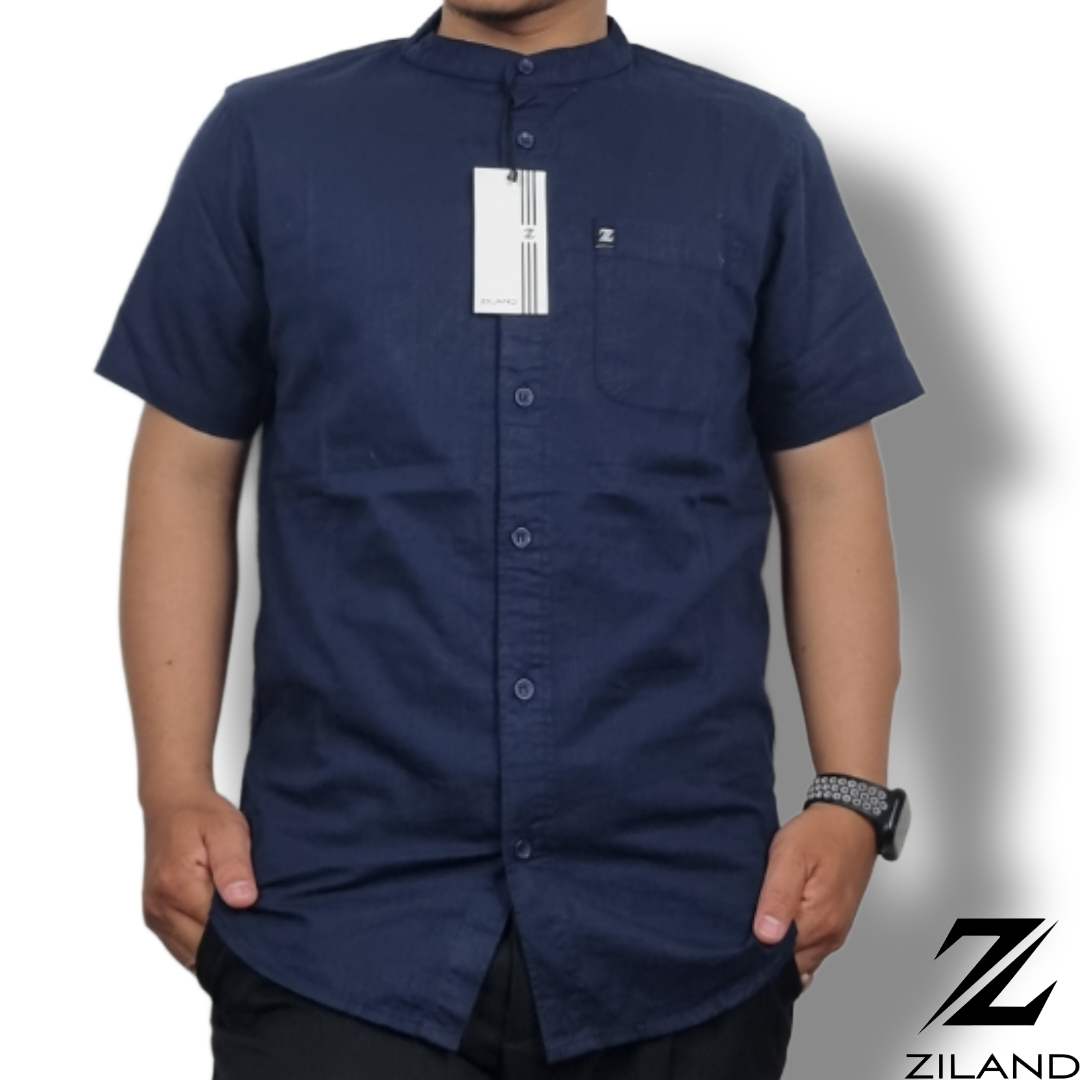 Kemko Dewasa ZILAND Kemeja Koko Pria Lengan Pendek Polos Katun Sigaret Premium Ada Ukuran Jumbo High Quality