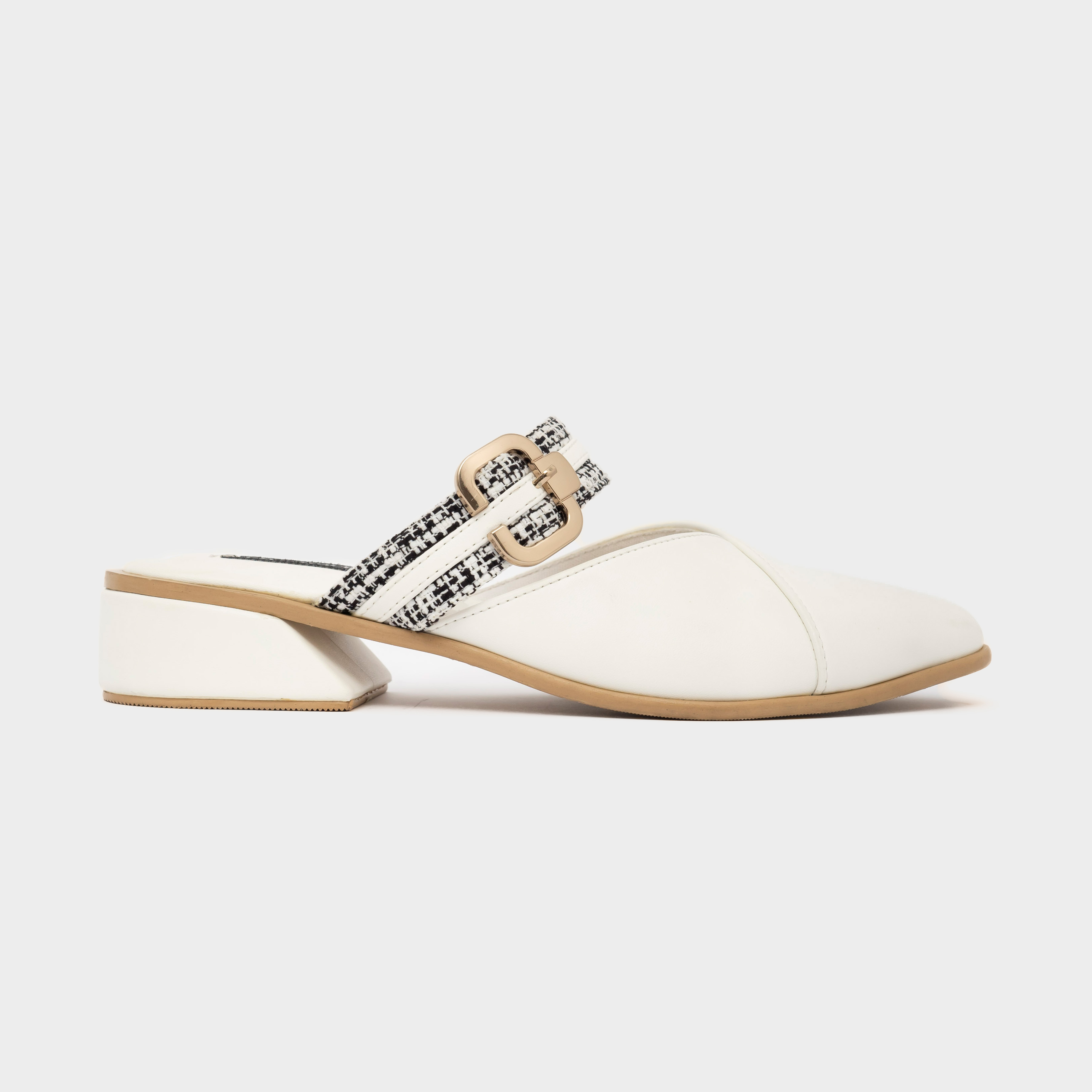 Dianable - Naura Heels Mules Shoes (Black -  White -  Peanut)