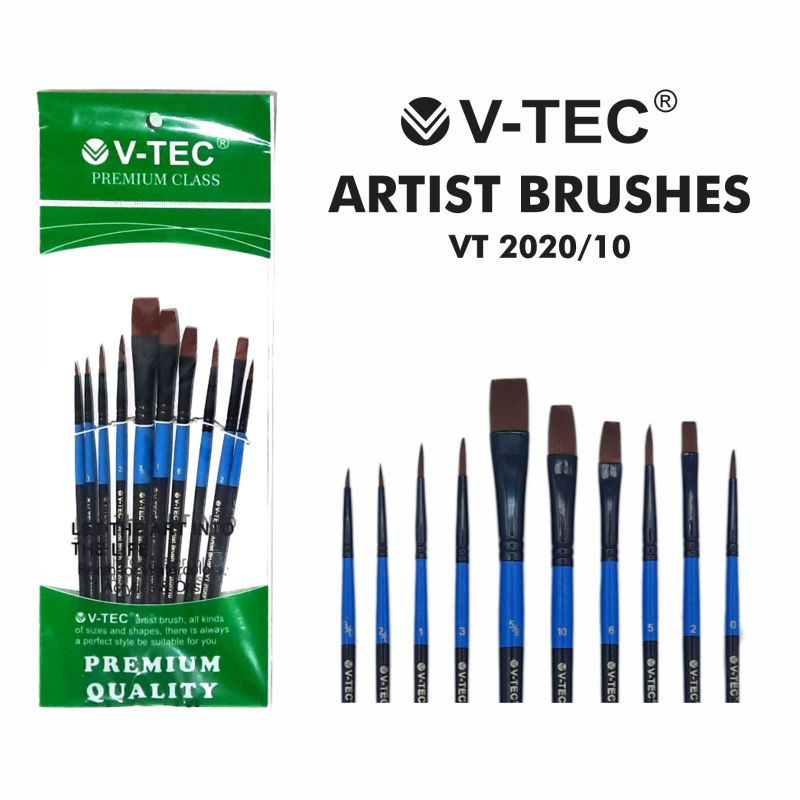 

Kuas Set Artist Brush V-Tec 2020/10 / V-Tec Artist Brushes VT-2020/10