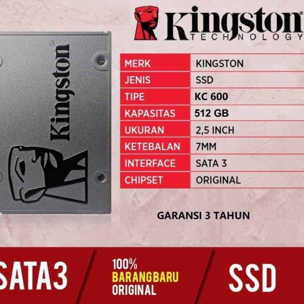 SSD KINGSTON KC600 512GB SATA 2.5" Hardisk