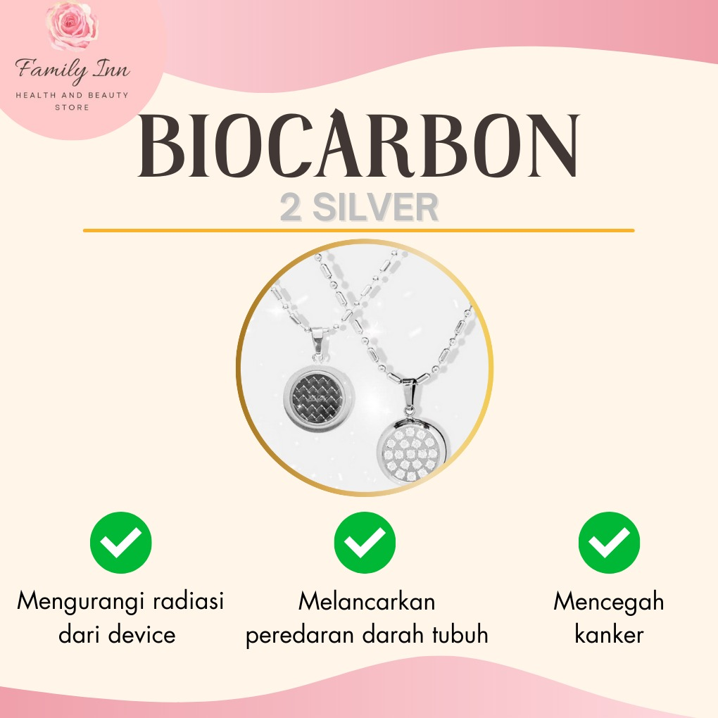 Kalung Kesehatan Asli LSW BioCarbon 2 Silver MCI