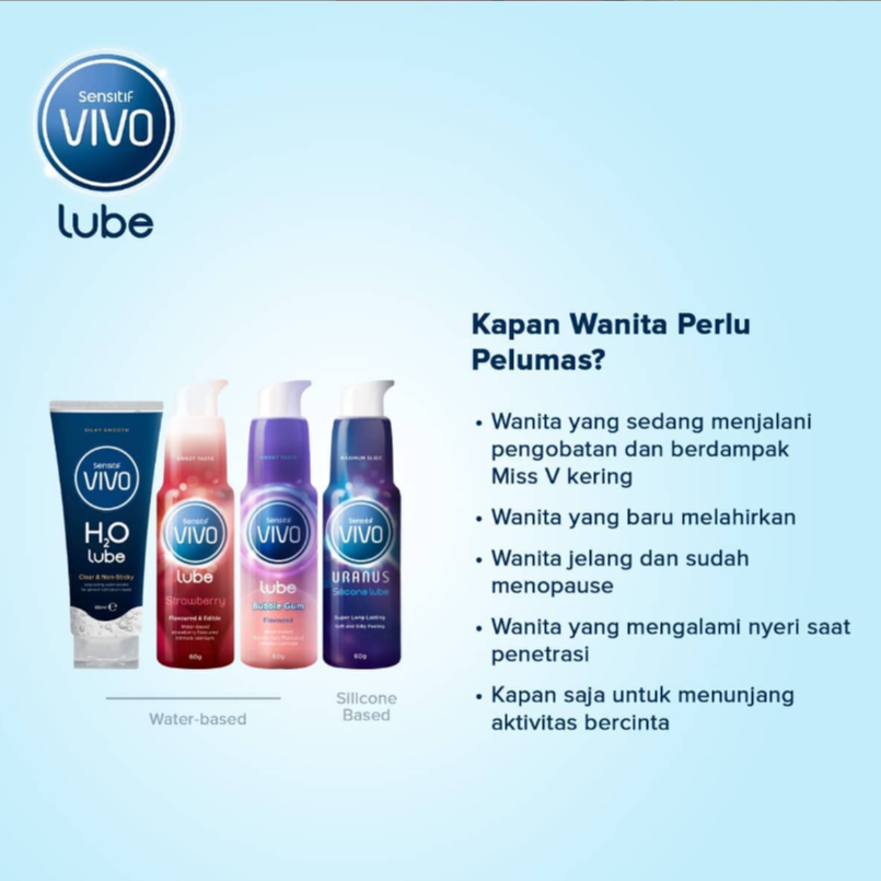 [BPOM] VIVO H2O Lube Isi 60 ml / Vivo Lubricant / Gel Pelumas / MY MOM