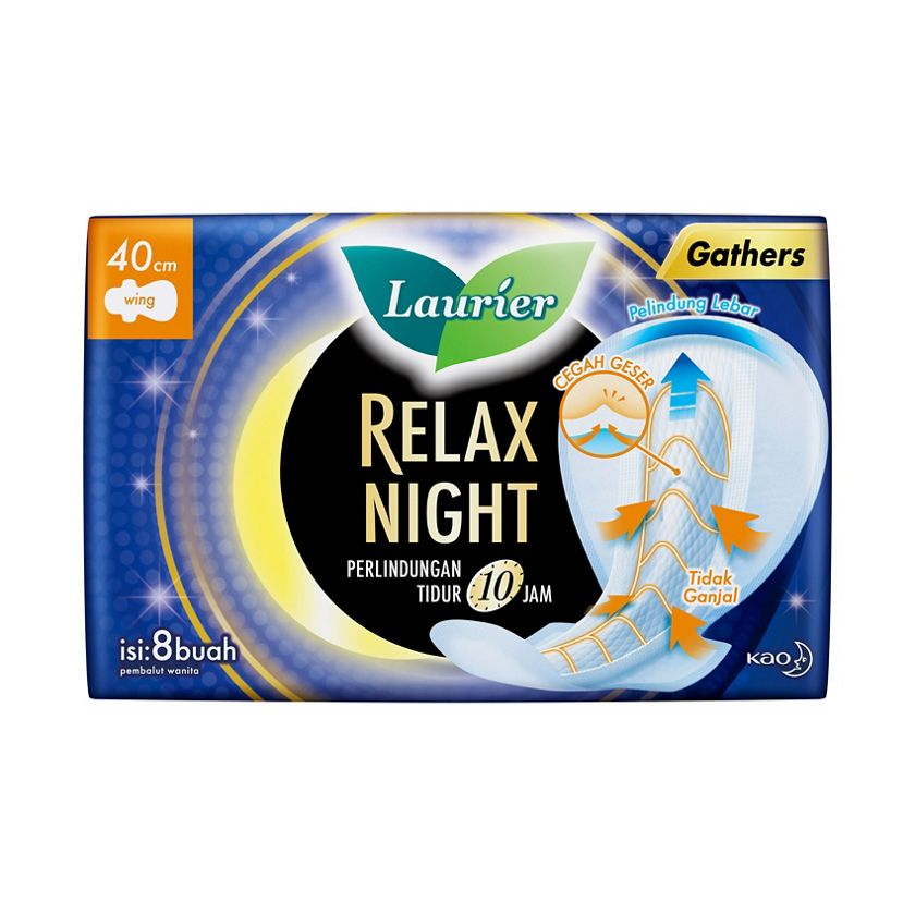 LAURIER RELAX NIGHT    WING GATHERS   40 cm  8 pads