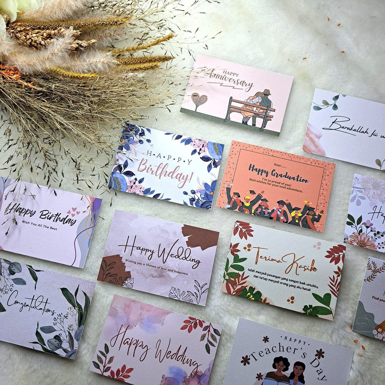 THANKYOU CARD Birthday Wedding Graduatin 6X9 CM / kartu ucapan ulang tahun / thanks card custom