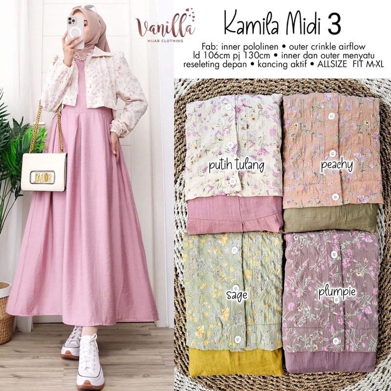 [NEW] KAMILA MIDI DRESS #3 GAMIS WANITA PESTA ORI BY VANILLA