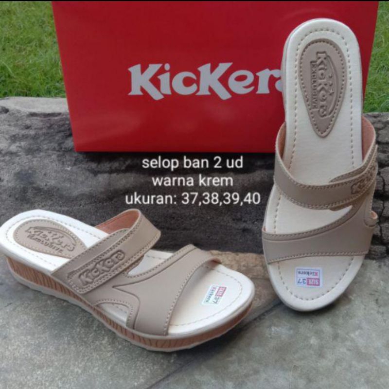 (COD) SANDAL WEDGES WANITA HAK 3CM SENDAL KICKERS CEWEK SANDAL PESTA SANDAL SELOP SLOP SLIP ON SANDA