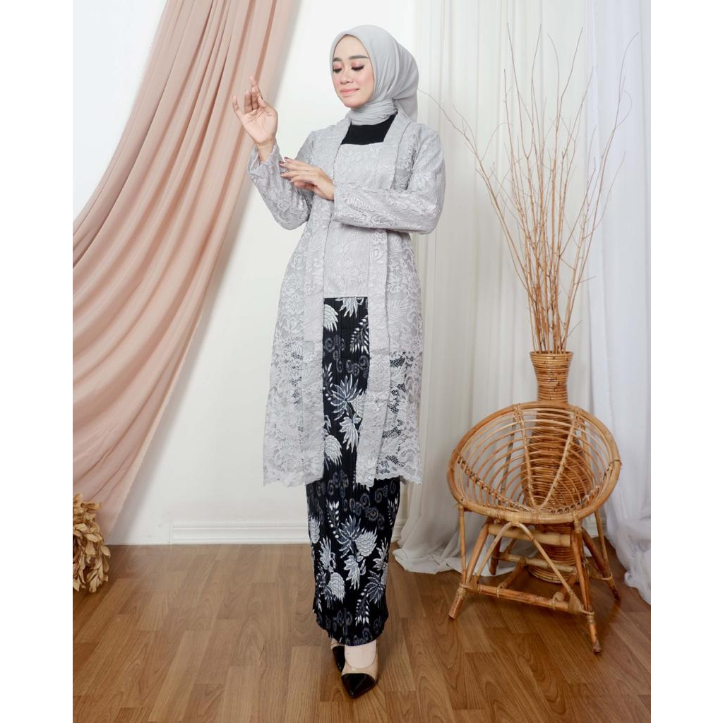 D26 Setelan kebaya kutu baru tunik brokat wanita hijab muslim modern