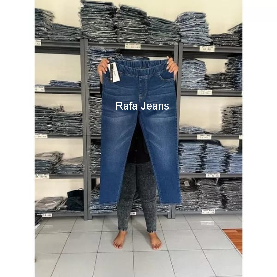 Celana Jeans Pinggang Karet Celana Wanita Jeans Celana Jeans Jumbo Celana Wisker