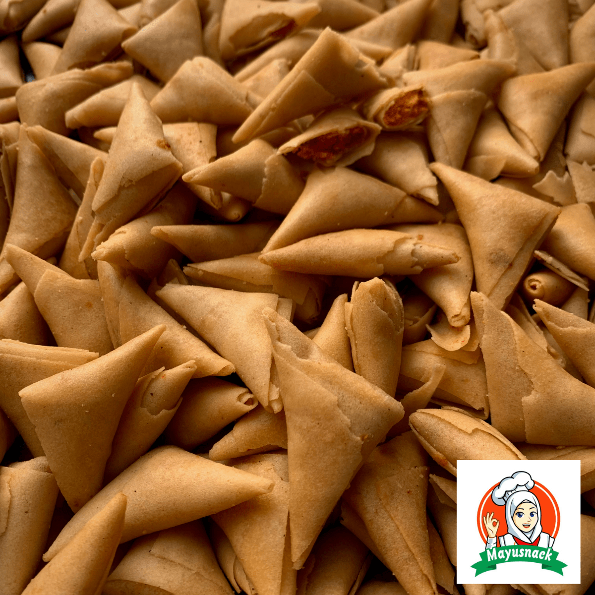 

Samosa Kering Isi Abon Ayam Pedas Manis Premium Sarikaya 250gr