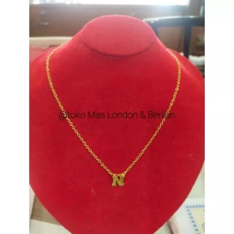 Acc Kalung Emas 24J Kadar 99,99%. Bisa qustome huruf