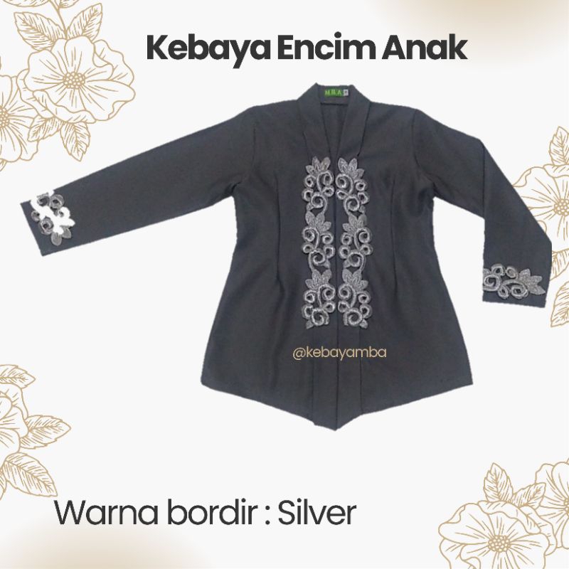 Kebaya Anak Encim Warna Abu tua