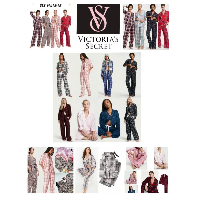 Victoria Seceret Pajamas Set | Baju Tidur Wanita | Piyama Victoria's Secret  Plaid