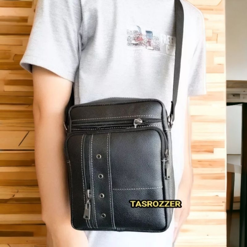 Tas kecil polos pria kulit asli mirah