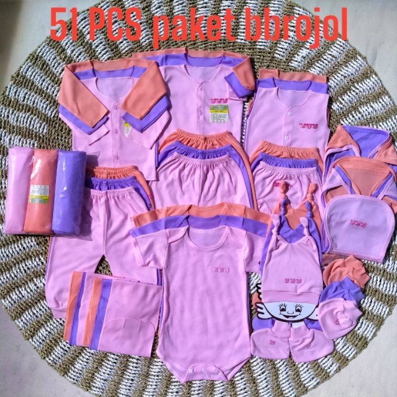 51 PCS Paket Perlengkapan Bayi Baru Lahir Seri Perempuan Paket Lengkap Terkomplit Baby Newborn talitababywear