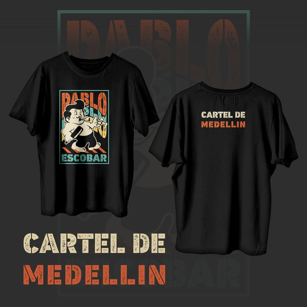Kaos Pablo Escobar | Pablo Escobar Cartel De Medellin| Kaos Pria - Wanita