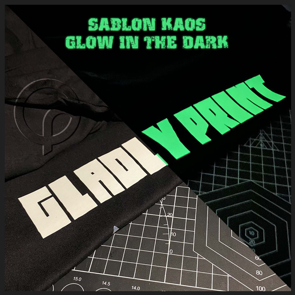 SABLON KAOS POLYFLEX GLOW IN THE DARK SATUAN LUSINAN BEBAS DESAIN