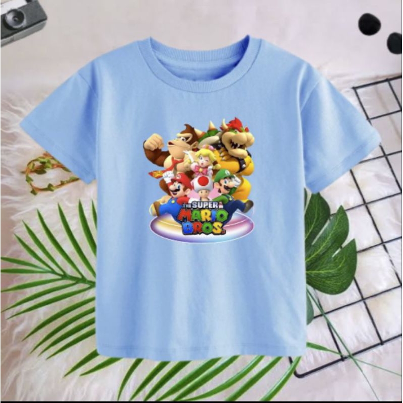 Kaos Anak Mario Bros ( Umur 2-10 Tahun ) Cewek/Cowok