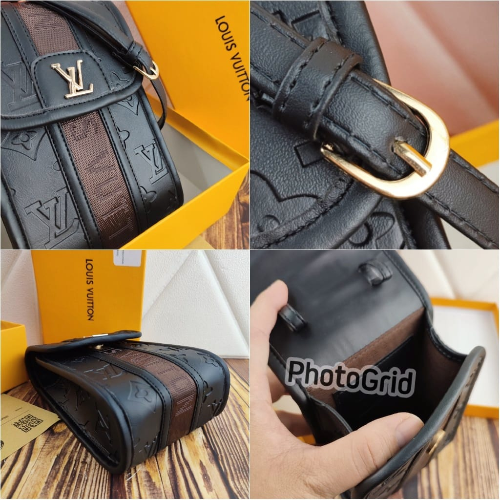 BEST SELLER fashion hpo sling bag tas hp tas sling mini selempang fashion import 1 ruang - Tas Selempang Hp LV Import Kualitas Premium - Tas ELVI sellena fitbag NAGITABAGS 0677