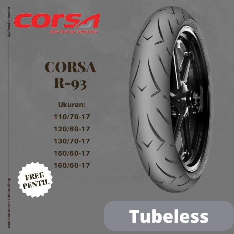 BAN MOTOR CORSA PLATINUM R93 110/70-17, 120/60-17 & 130/70-17
