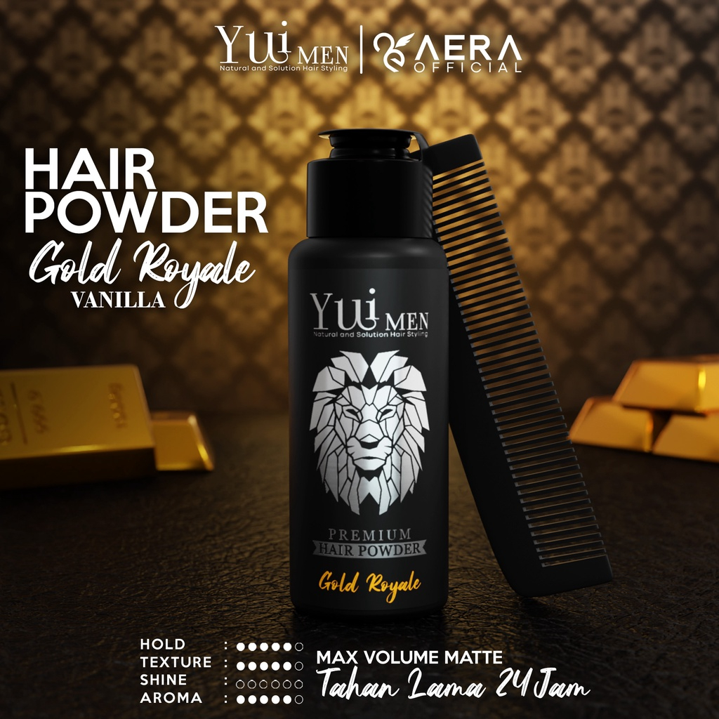 YUIMEN HAIR POWDER PREMIUM - AROMA VANILLA - GRATIS SISIR  | Natural and Solution Hair Styling pelur