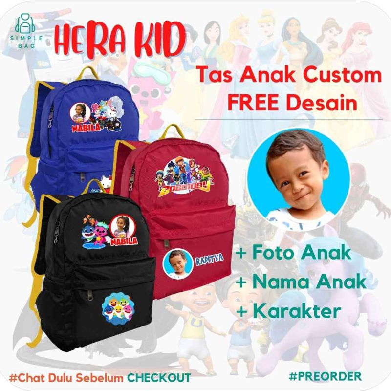 Tas Boboiboy Tas TK PAUD Tas Foto dan Nama Anak
