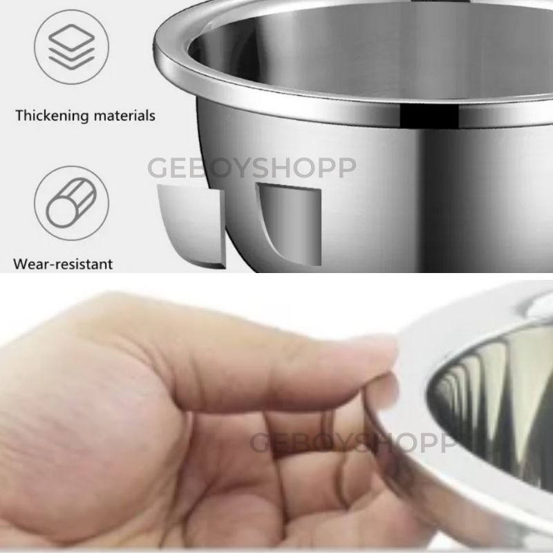 Baskom Stainless / Baskom Tinggi / Mixing Bowl Serbaguna Stainless Premium High Quality Anti Karat Uk 24Cm